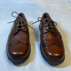 Florsheim Brown Leather Steel Tor Wingtips 10